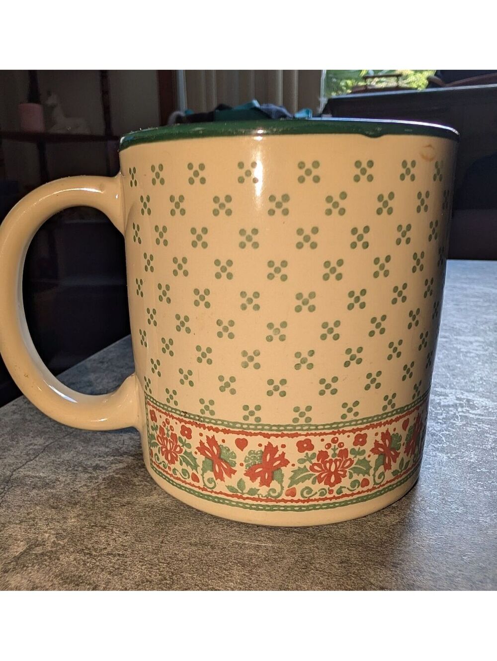 Vintage Potpourri Press 1980s Ceramic Coffee Mug Floral Cottagecore Country